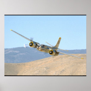 Douglas A26 Invader, Aerial View_WWII Planes Poster