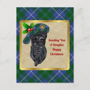 Douglas Clan Badge & Tartan Christmas Postcard