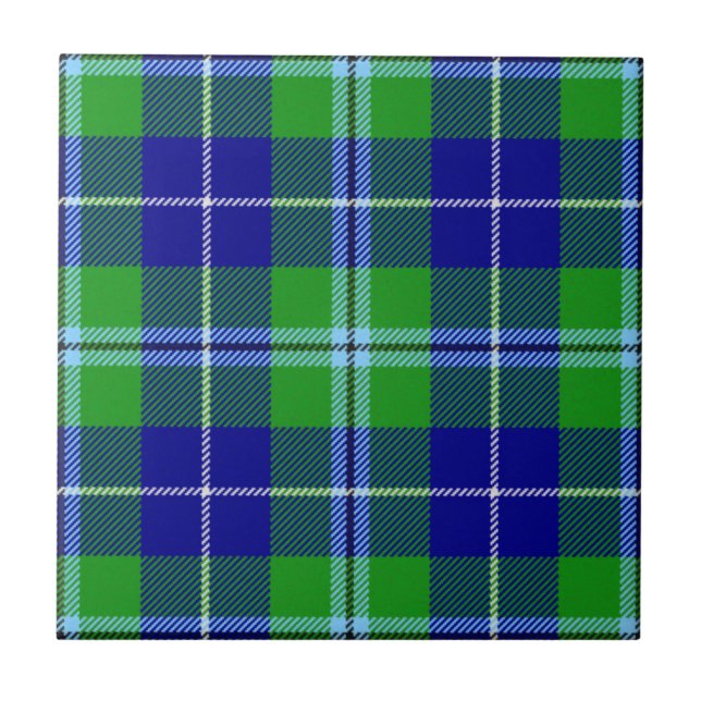 Douglas Clan Hunting Tartan Plaid Pattern Ceramic Tile (Front)