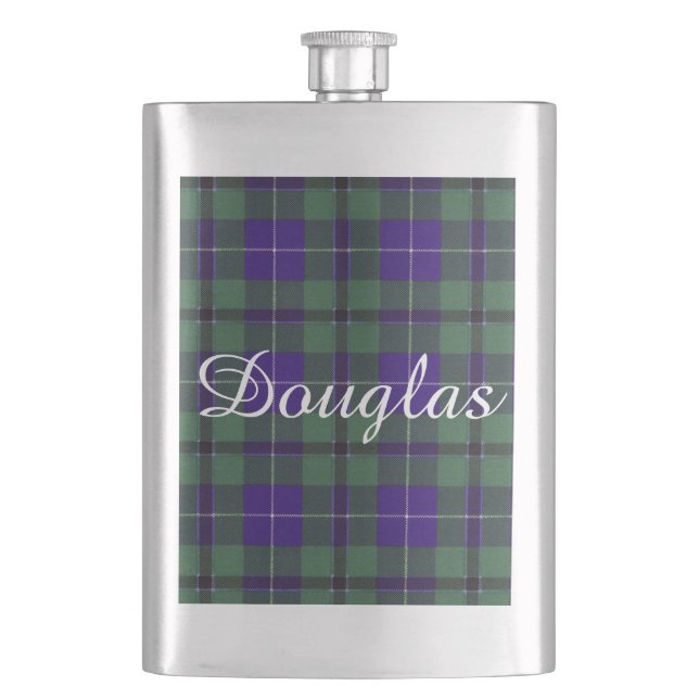 Douglas clan Plaid Scottish tartan Hip Flask (Front)