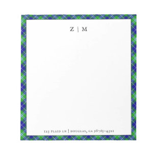 Douglas Clan Tartan Plaid Pattern Notepad
