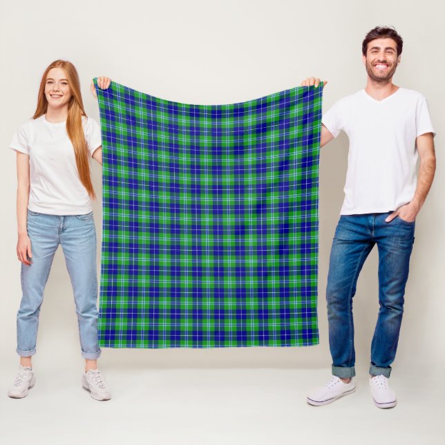 Douglas Clan Tartan Plaid Scottish Pattern Fleece Blanket (In Situ)