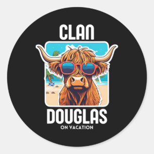 Douglas Clan Vacation Scottish Family Name Party Classic Round Sticker