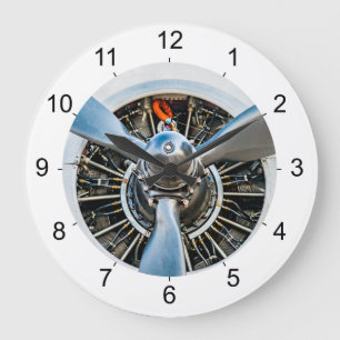 Douglas DC-3 Aircraft. Propeller Large Clock