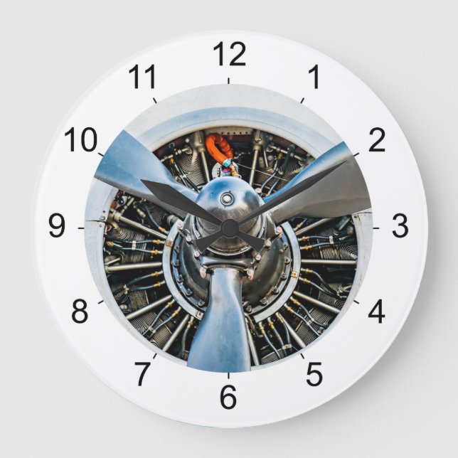 Douglas DC-3 Aircraft. Propeller Large Clock (Front)