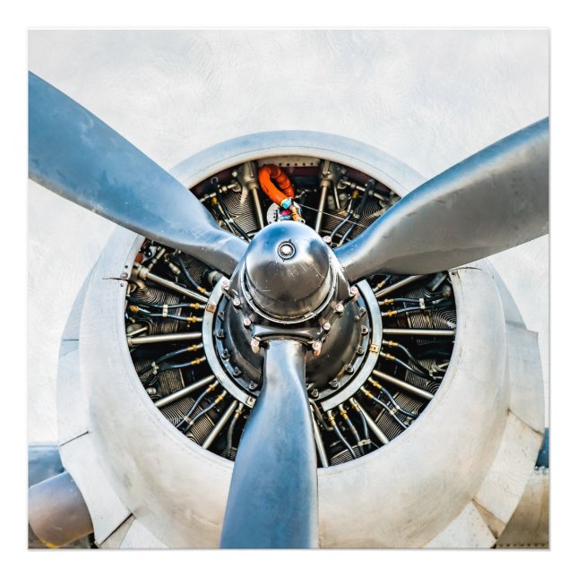 Douglas DC-3 Aircraft. Propeller Photo Print (Front)