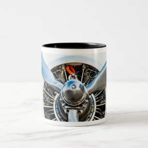 Douglas DC-3 Aircraft. Propeller Two-Tone Coffee Mug
