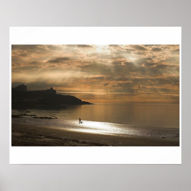 Douglas Dog Walker at Sunrise Poster (Front)