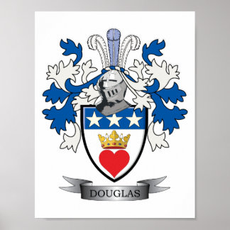 Douglas Family Crest Coat of Arms Poster