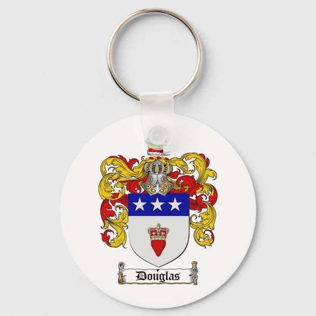 DOUGLAS FAMILY CREST -  DOUGLAS COAT OF ARMS KEY RING (Front)