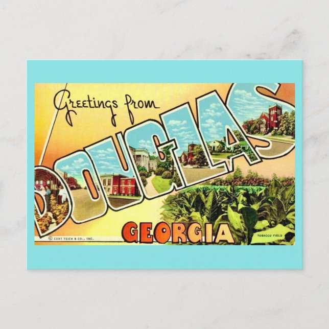 Douglas Georgia Vintage Postcard (Front)