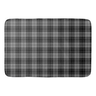 Douglas Grey Tartain Plaid Black Grey Bath Mat