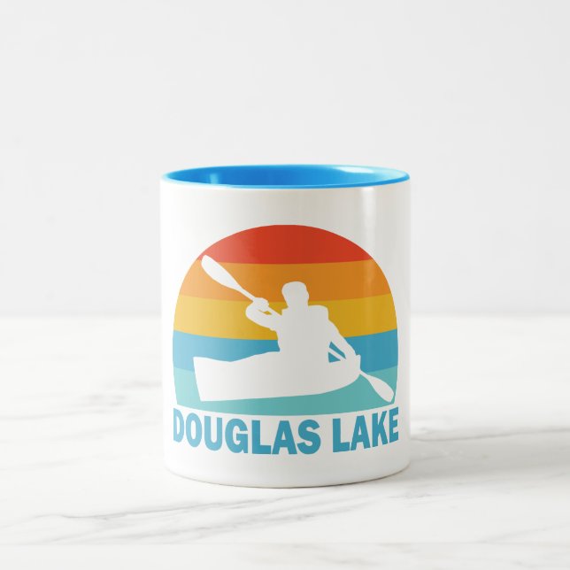 Douglas Lake Tennessee Kayak Two-Tone Coffee Mug (Center)