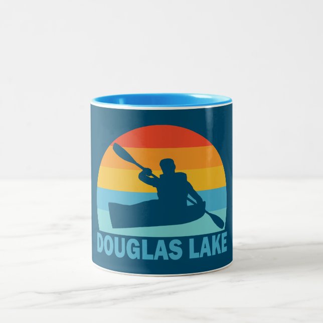 Douglas Lake Tennessee Kayak Two-Tone Coffee Mug (Center)