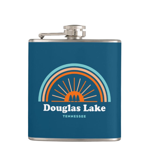 Douglas Lake Tennessee Rainbow Hip Flask (Front)