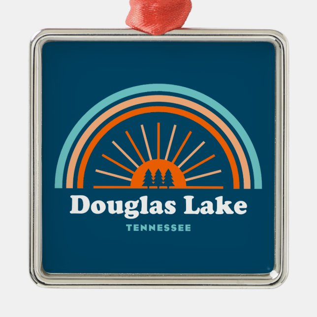 Douglas Lake Tennessee Rainbow Metal Ornament (Front)