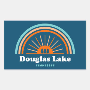 Douglas Lake Tennessee Rainbow Rectangular Sticker