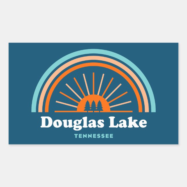 Douglas Lake Tennessee Rainbow Rectangular Sticker (Front)