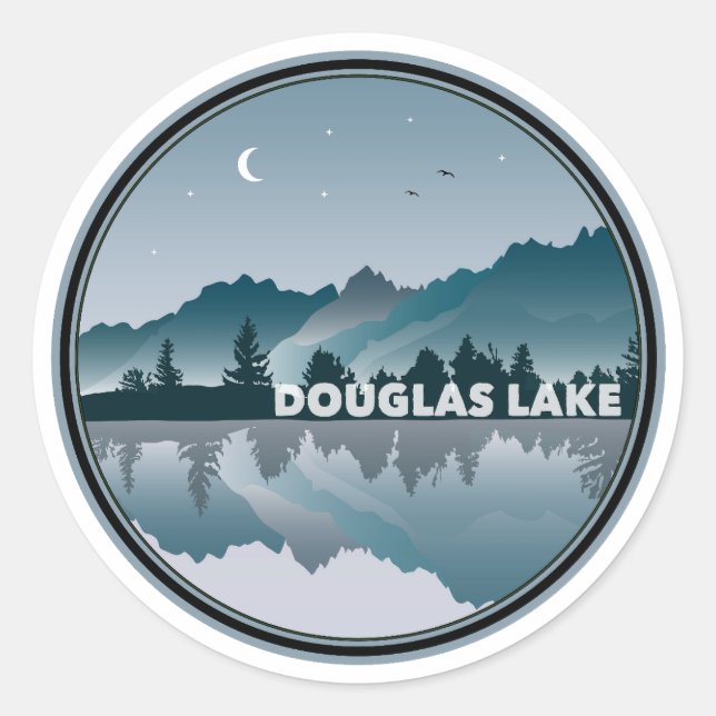 Douglas Lake Tennessee Reflection Classic Round Sticker (Front)