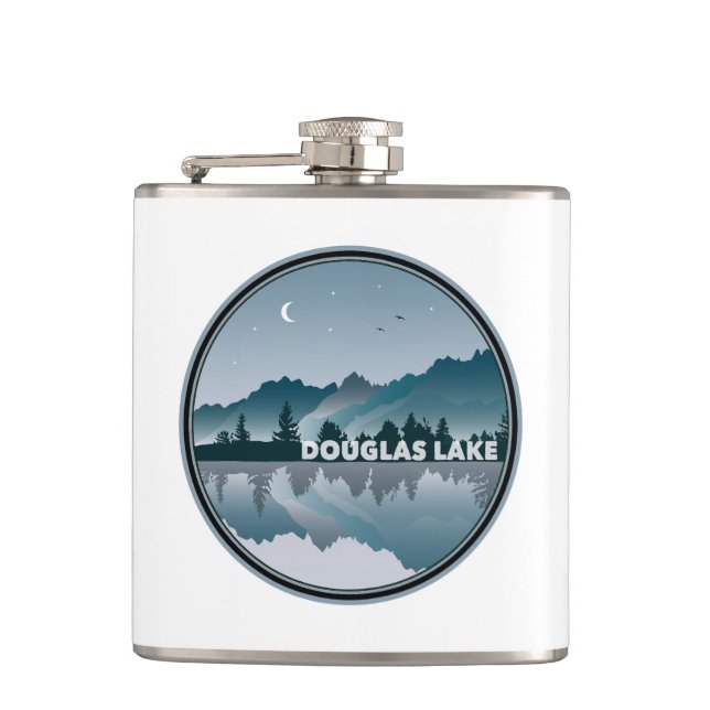 Douglas Lake Tennessee Reflection Hip Flask (Front)