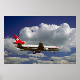 Douglas MD-11 on final approach Poster