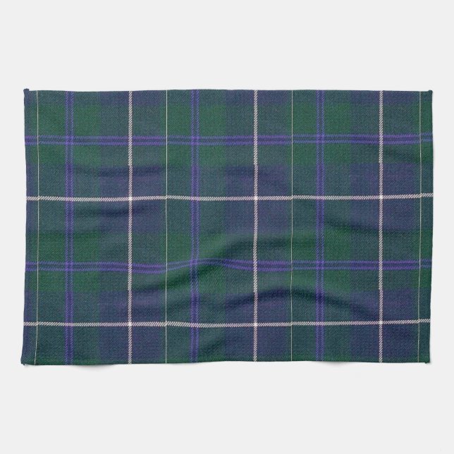 Douglas Modern Tartan Plaid Hand Towel (Horizontal)