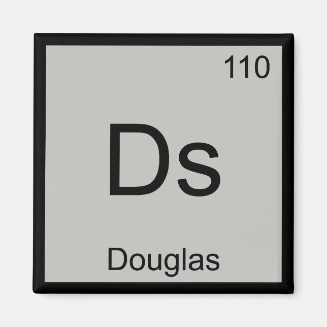 Douglas Name Chemistry Element Periodic Table Magnet (Front)