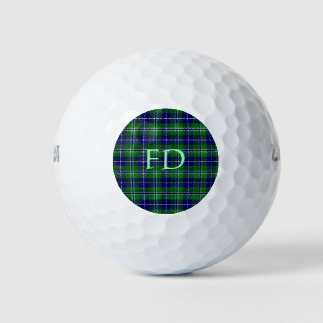 Douglas Official Tartan with monogram / initials Golf Balls (Front)