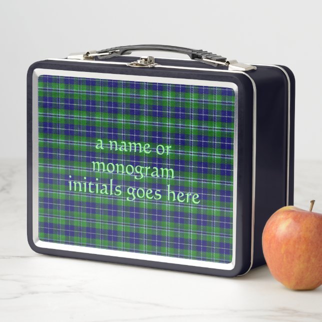 Douglas Official Tartan with monogram / name Metal Lunch Box (In Situ)