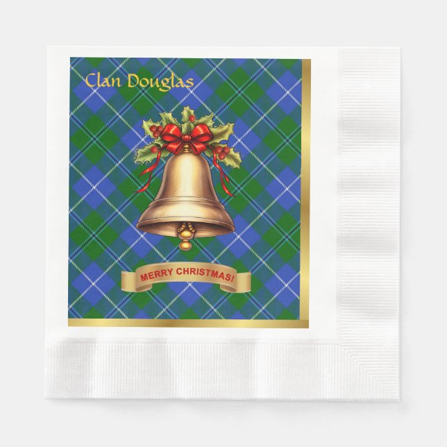 Douglas Personalised Tartan Christmas Napkin (Front)
