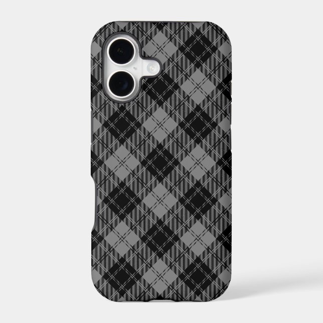Douglas tartan black grey plaid (Back)