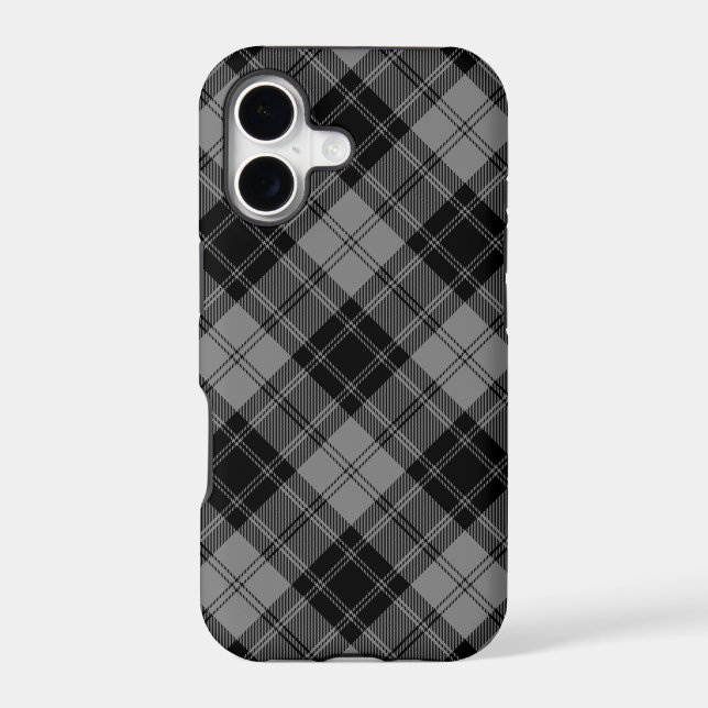 Douglas tartan black grey plaid (Back)