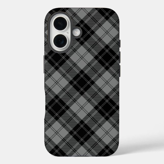 Douglas tartan black grey plaid Case-Mate iPhone case (Back)