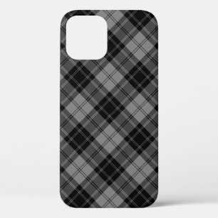 Douglas tartan black grey plaid iPhone 12 case