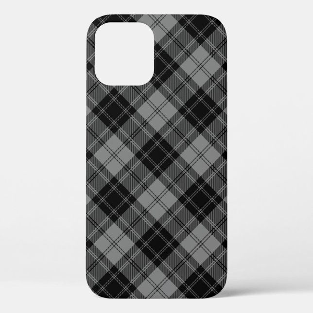 Douglas tartan black grey plaid Case-Mate iPhone case (Back)