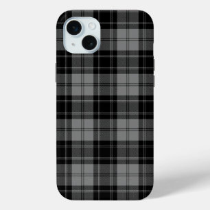 Douglas tartan black grey plaid iPhone 15 mini case