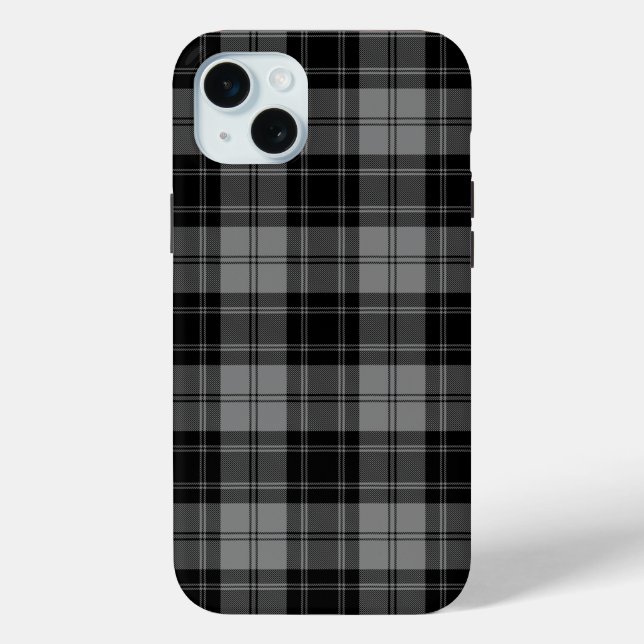 Douglas tartan black grey plaid Case-Mate iPhone case (Back)