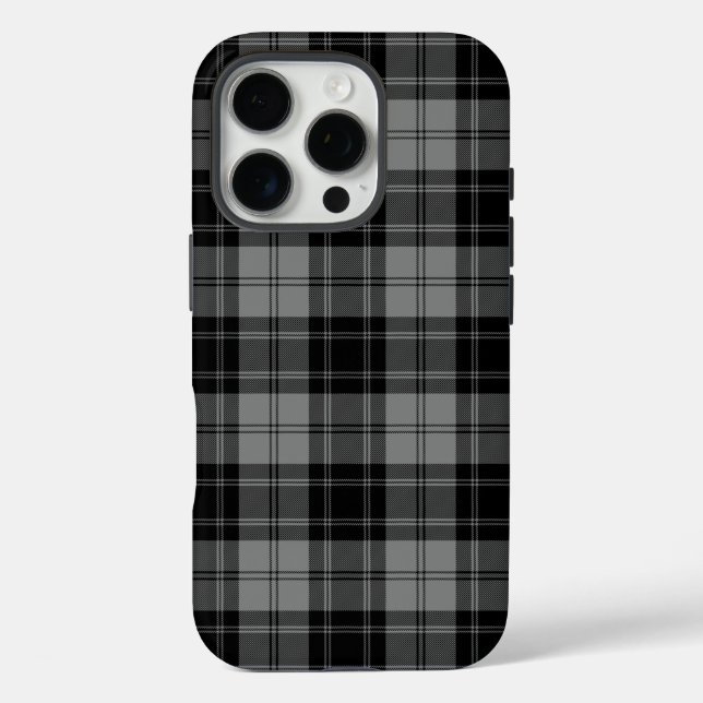 Douglas tartan black grey plaid Case-Mate iPhone case (Back)