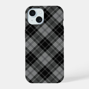 Douglas tartan black grey plaid iPhone 15 case