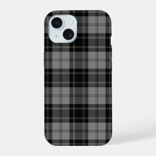 Douglas tartan black grey plaid iPhone 15 case