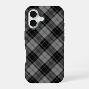 Douglas tartan black grey plaid iPhone 16 case