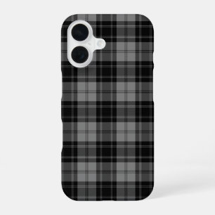 Douglas tartan black grey plaid iPhone 16 case