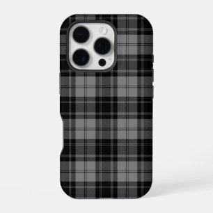 Douglas tartan black grey plaid iPhone 16 pro case