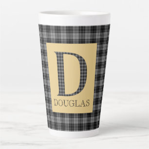 Douglas Tartan Monogram D Latte Mug