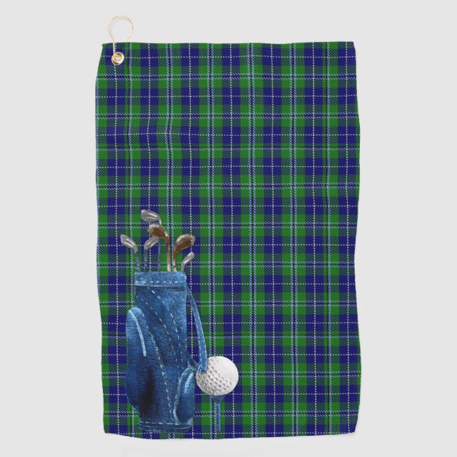 Douglas Tartan Plaid Golf Towel (Front)