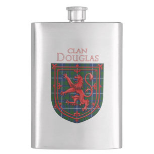 Douglas Tartan Scottish Plaid Lion Rampant Hip Flask