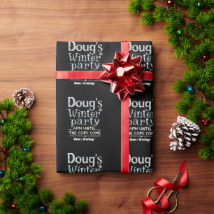 Doug's Winter Party, February 15, 4PM Funny Wrapping Paper