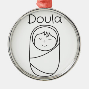 Doula and Baby- Doula Gift Metal Ornament