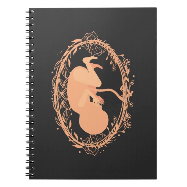 Doula Baby Pregnant Floral Doula Midwife Birth Notebook (Front)