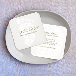 Doula Birth Coach Midwife Infant Foot Square Business Card